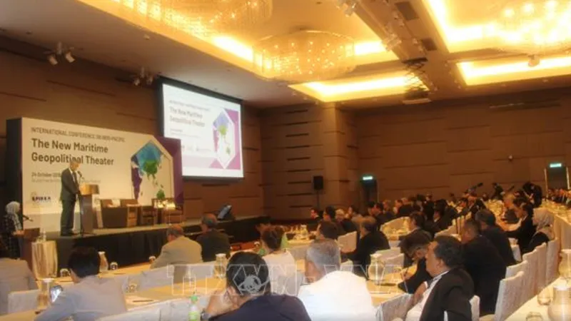 Quang cảnh hội nghị quốc tế về Ấn Độ Dương - Thái Bình Dương với chủ đề “Cục diện địa chính trị hải dương mới” 