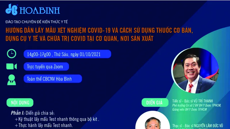 Tập đoàn Hòa Bình đào tạo chuyên đề kiến thức y tế, sẵn sàng cuộc sống bình thường mới