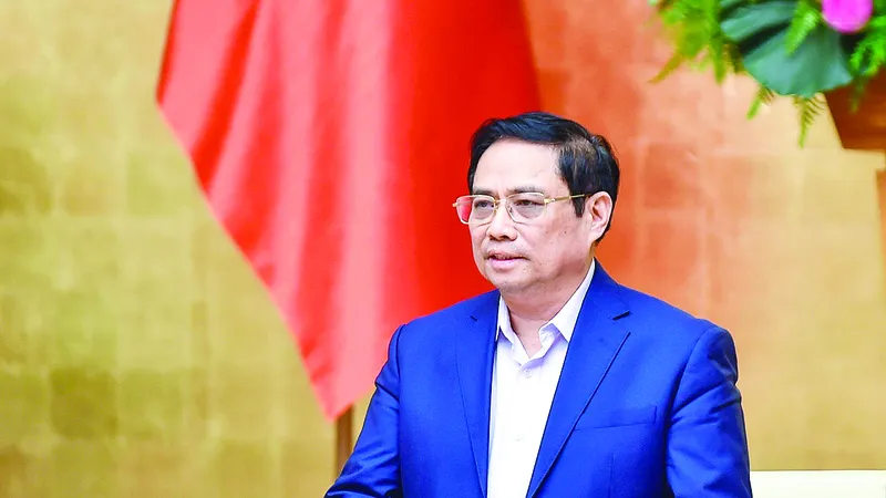 Thủ tướng Phạm Minh Chính phát biểu tại cuộc họp. Ảnh: VIẾT CHUNG