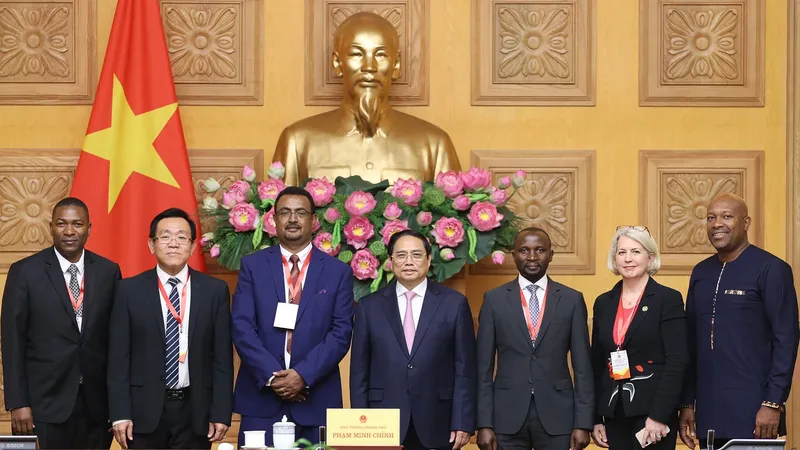 Thủ tướng Phạm Minh Chính tiếp lãnh đạo bộ nông nghiệp các nước dự Hội nghị toàn cầu lần thứ 4 hệ thống lương thực thực phẩm bền vững. Ảnh: VIẾT CHUNG