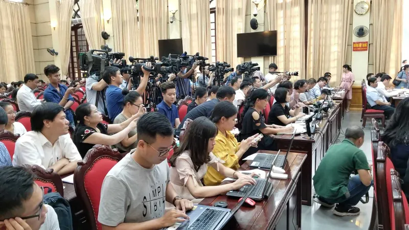 Quang cảnh buổi giao ban báo chí 