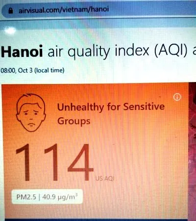 Sáng nay, Hà Nội bớt ô nhiễm, bụi mịn PM 2.5 giảm 