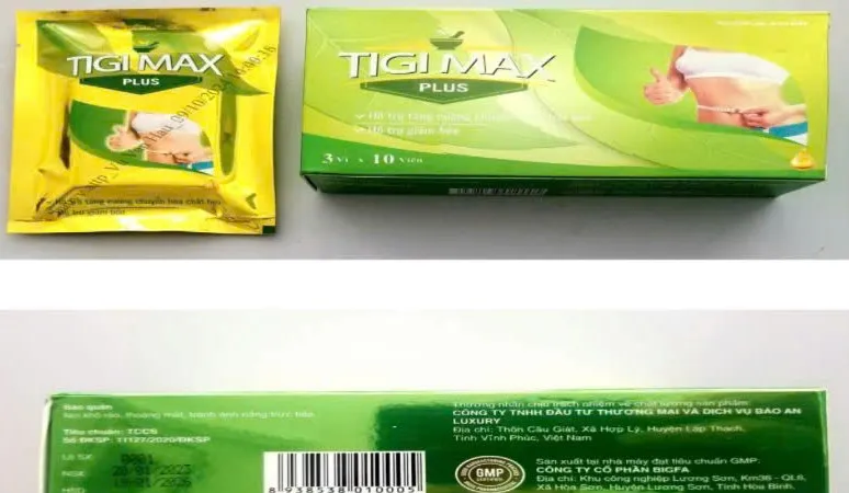 Phát hiện sản phẩm bảo vệ sức khỏe TIGI MAX PLUS chứa chất cấm gây bệnh tim mạch