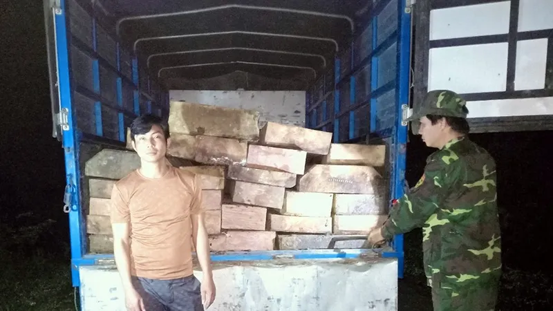 Tài xế Lê Phong điều khiển ô tô chở gỗ trái phép ​