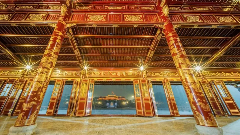 Điện Thái Hòa nhìn về Ngọ Môn- Đại nội Huế
