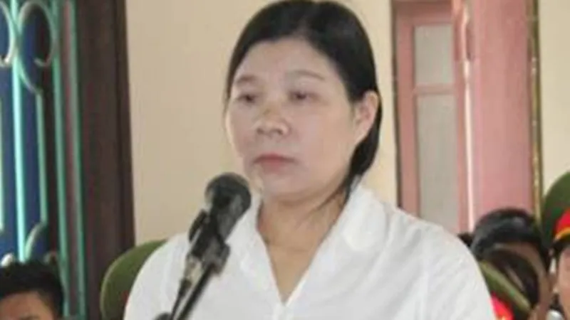 Bị cáo Trần Thị Xuân tại phiên tòa 