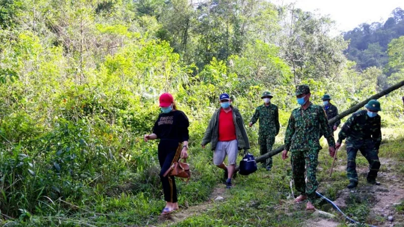 Lực lượng Bộ đội Biên phòng Hà Tĩnh phát hiện, bắt giữ 2 đối tượng đang cắt rừng vượt biên trái phép vào Việt Nam
