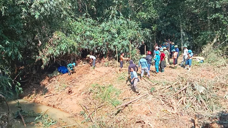 Khu vực hiện trường tìm thấy thi thể chị N.T.H.