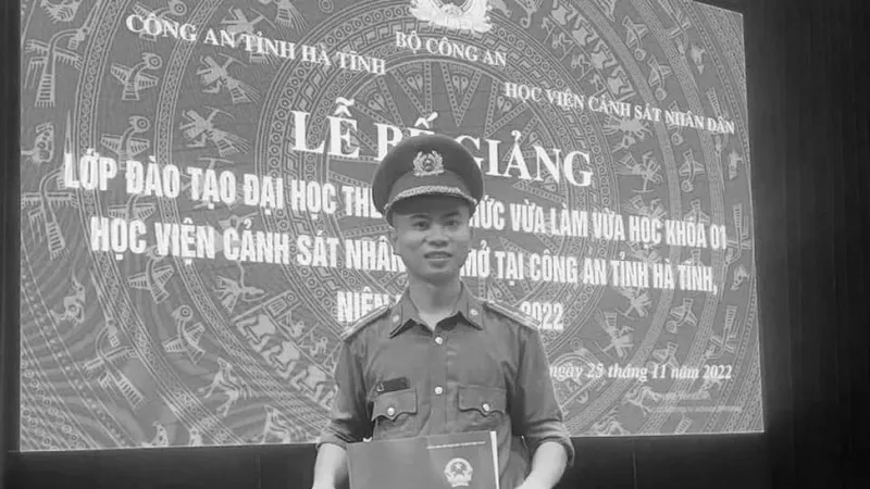 Thượng úy Trần Trung Hiếu. Ảnh: Công an Hà Tĩnh 