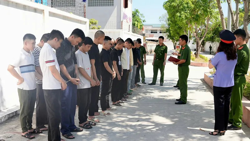 Cơ quan chức năng bắt giữ các đối tượng trong chuyên án. Ảnh: Công an Nghệ An 