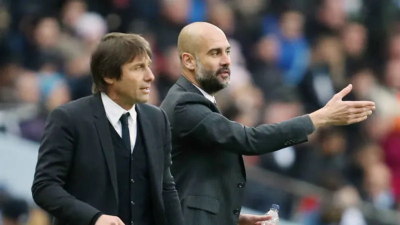 Antonio Conte (trái) không “ghen tị” với đồng nghiệp Pep Guardiola. Ảnh: Getty Images 