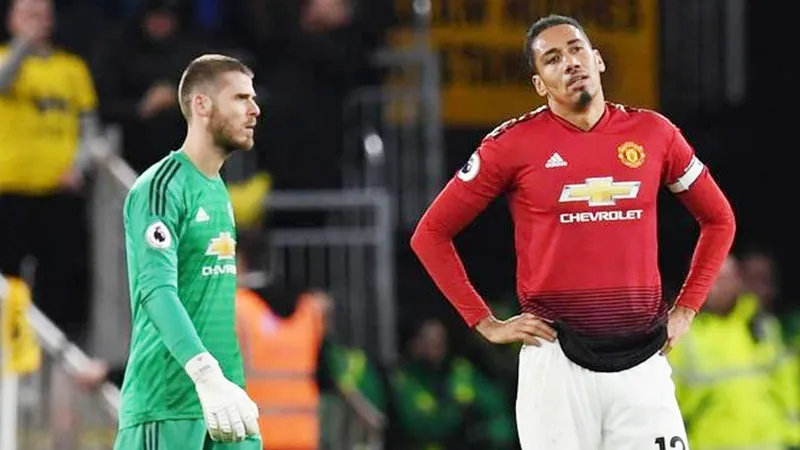 Vẻ thất vọng của các ngôi sao Man.United sau thất bại. Ảnh: Getty Images 