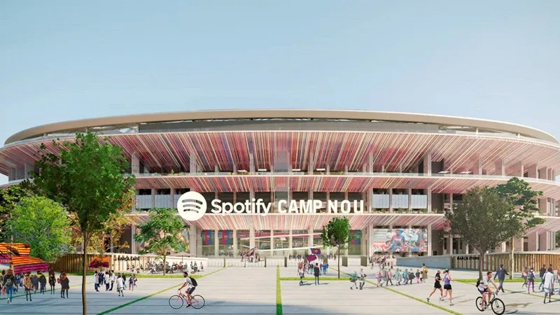 Phối cảnh sân Barcelona từ mùa giải tới sau khi hợp tác với Spotify.