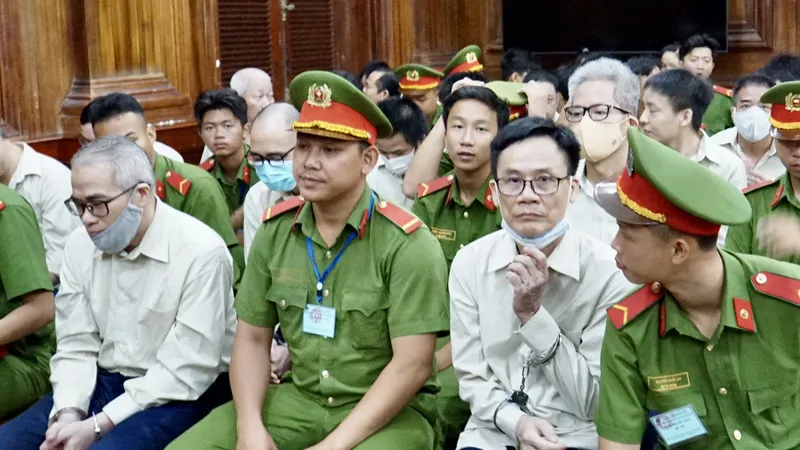 Các bị cáo tại phiên tòa
