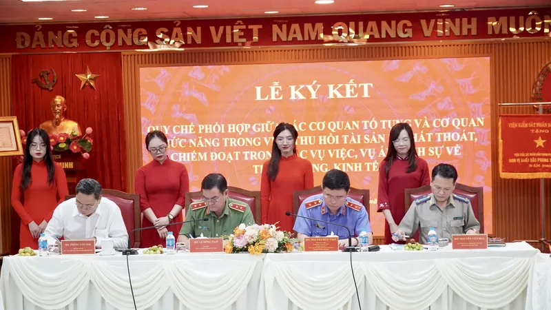 15 đơn vị phối hợp thu hồi tài sản bị thất thoát, chiếm đoạt trong các vụ án tham nhũng, kinh tế