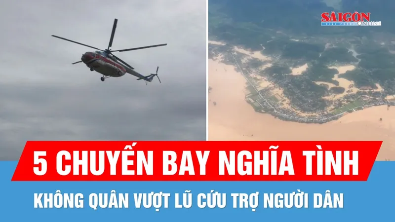 Không quân bay vào rốn lũ tiếp tế khẩn cấp cho vùng bị cô lập
