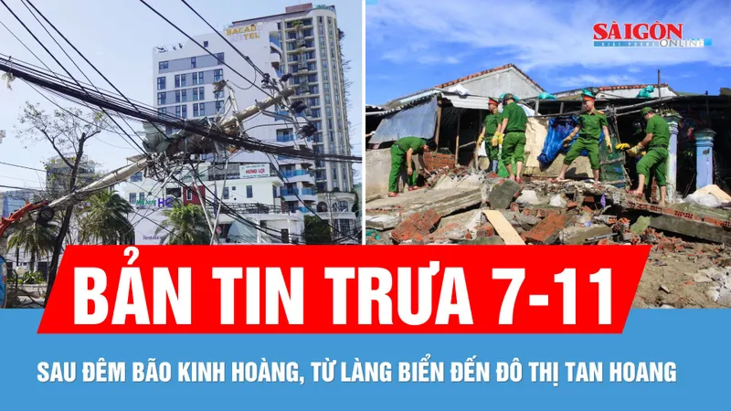 Bản tin trưa 7-11: Bão số 13 gây thiệt hại nặng: 5 người chết, gần 2.600 nhà tốc mái