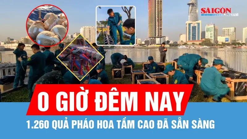 1.260 quả pháo hoa tầm cao sẵn sàng thắp sáng bầu trời TPHCM