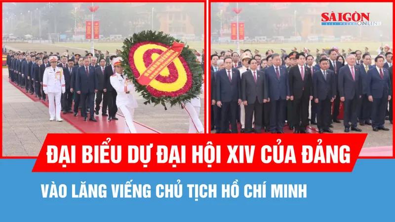 Đại biểu dự Đại hội XIV của Đảng vào Lăng viếng Chủ tịch Hồ Chí Minh