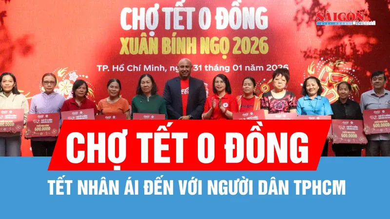 Người dân có hoàn cảnh khó khăn ở TPHCM được mua đồ tết giá 0 đồng