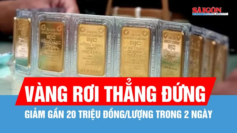 Giá vàng sáng cuối tuần giảm thêm 8,6-9 triệu đồng/lượng