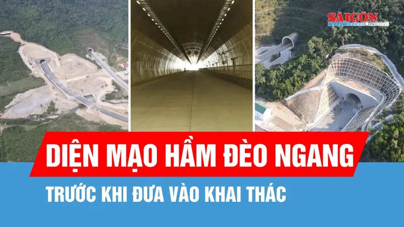 Hình hài hầm Đèo Ngang mở rộng trước khi đưa vào khai thác