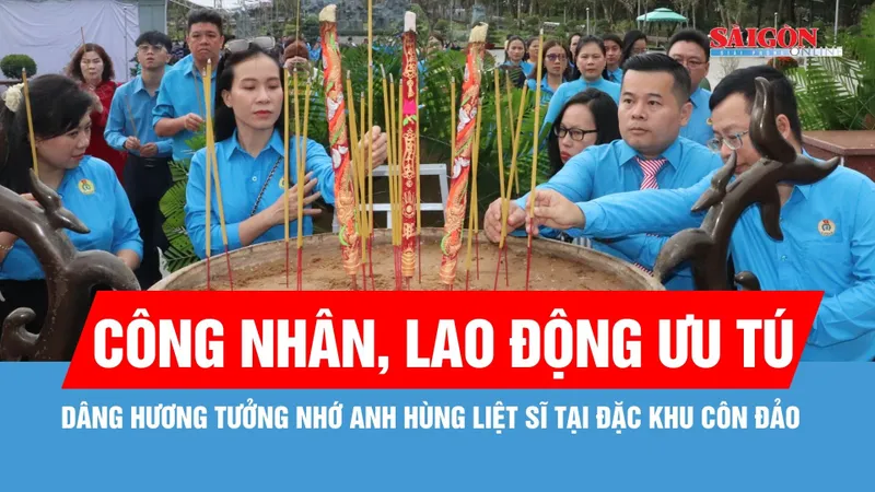 Công nhân, lao động ưu tú dâng hương tưởng nhớ anh hùng liệt sĩ tại Đặc khu Côn Đảo dịp 3-2