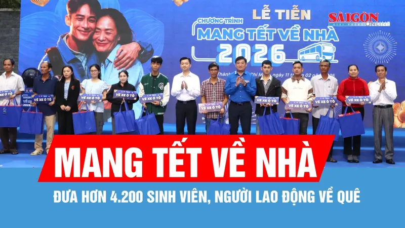 Hơn 4.200 sinh viên, người lao động về quê trên chuyến xe “Mang Tết về nhà”