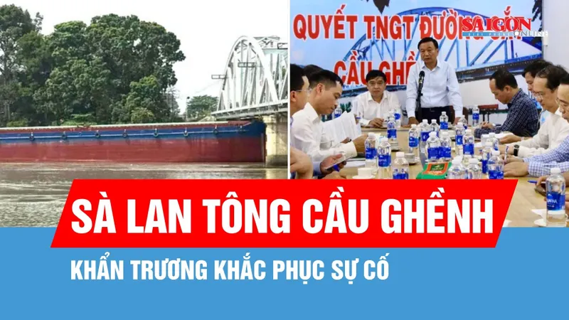 Khẩn trương khắc phục sự cố sà lan tông cầu Ghềnh