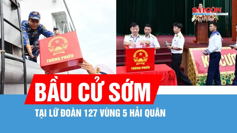 Cán bộ, chiến sĩ Lữ đoàn 127, Vùng 5 Hải quân đi bầu cử sớm