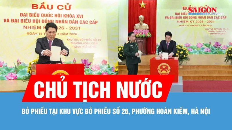 Chủ tịch nước Lương Cường bỏ phiếu tại phường Hoàn Kiếm, TP Hà Nội 