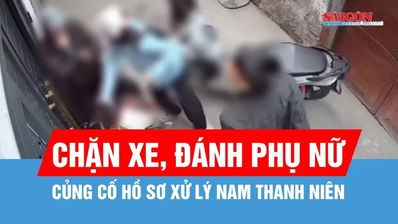 Củng cố hồ sơ xử lý nam thanh niên chặn xe, đánh phụ nữ ở phường Định Công