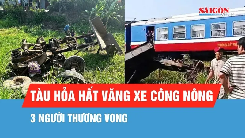 Tai nạn giữa tàu hỏa và xe công nông, 3 người thương vong