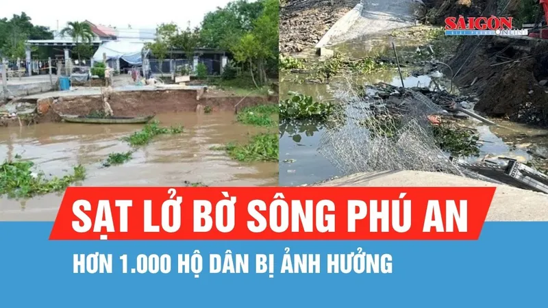 Đồng Tháp: Sạt lở bờ sông Phú An, hơn 1.000 hộ dân đi lại khó khăn