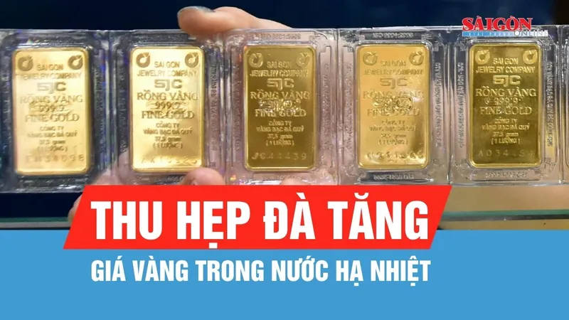 Chiều 15-4, giá vàng hạ nhiệt