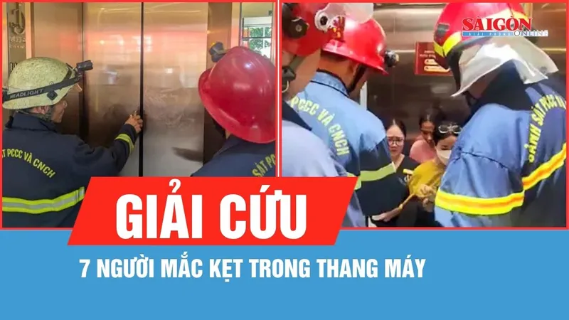 TPHCM: Giải cứu 7 người mắc kẹt trong thang máy