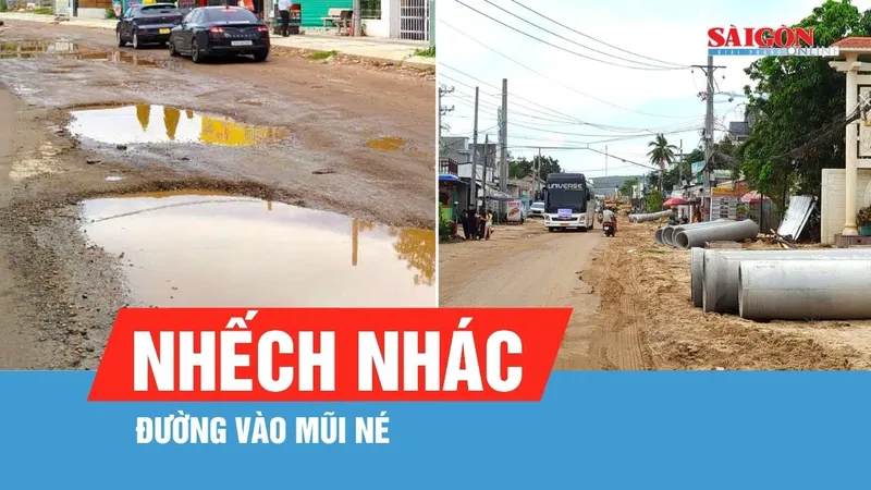 Nhếch nhác đường vào Mũi Né