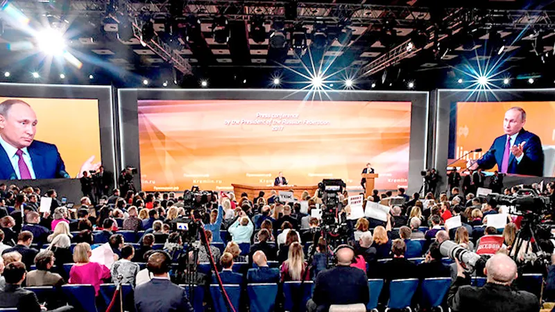 Quang cảnh cuộc họp báo thường niên năm 2017 của Tổng thống Putin