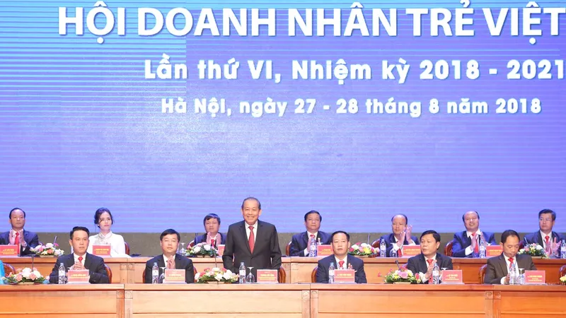 Phó Thủ tướng Thường trực Trương Hòa Bình phát biểu tại Đại hội. Ảnh: VGP