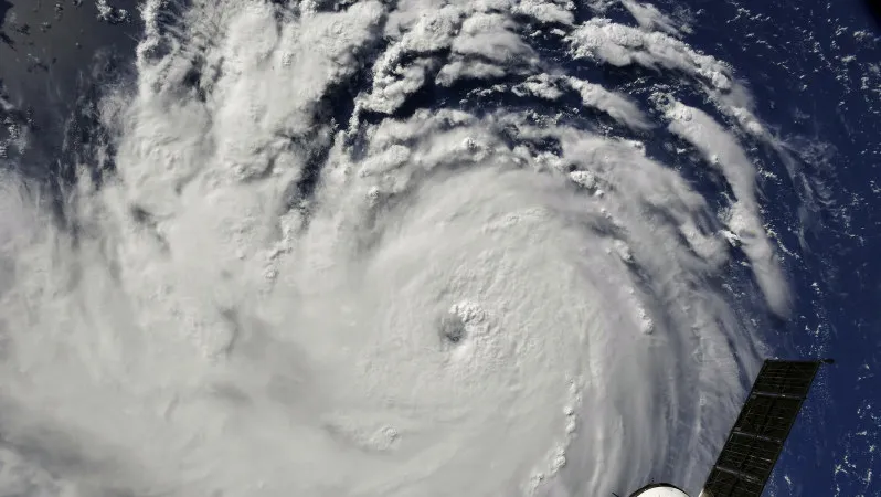 Bão Florence nhìn từ Trạm Không gian Quốc tế (ISS) ngày 10-9-2018. Ảnh: NASA