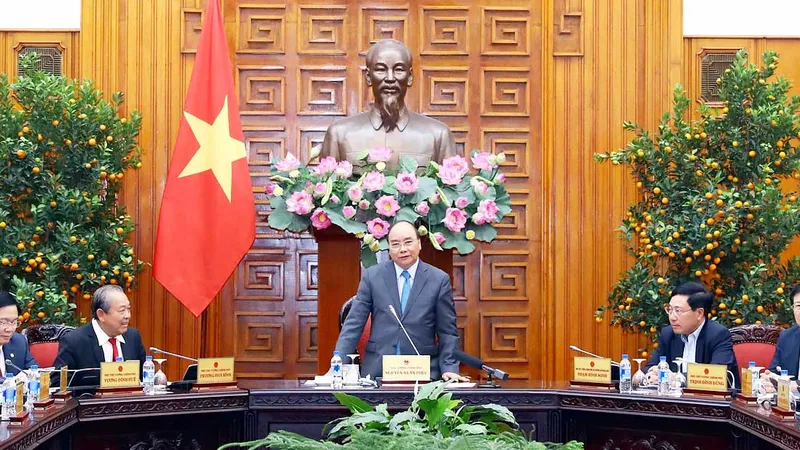 Thủ tướng Nguyễn Xuân Phúc phát biểu tại phiên họp của Thường trực Chính phủ. Ảnh: VIẾT CHUNG