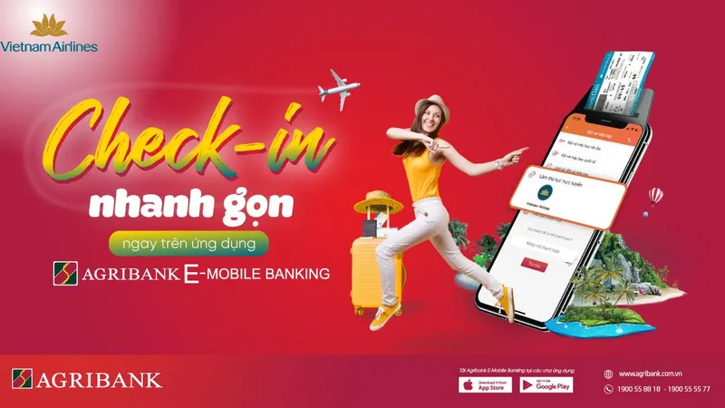 Ứng dụng ngân hàng có thêm tính năng làm thủ tục máy bay trực tuyến.