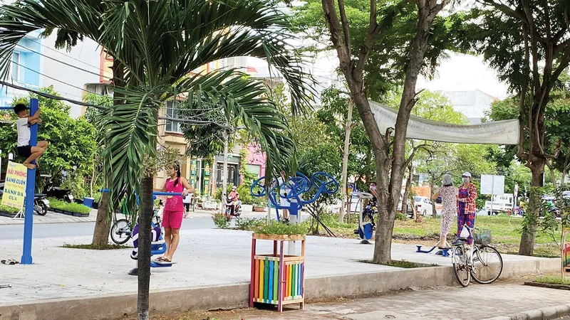 Công viên khu mũi tàu Nam Long, phường Phú Thuận, quận 7, TPHCM được chuyển hóa từ bãi đất trống