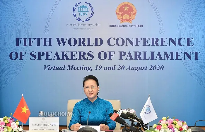 Chủ tịch Quốc hội Nguyễn Thị Kim Ngân tham dự Hội nghị trực tuyến Hội nghị thượng đỉnh các Chủ tịch Quốc hội thế giới lần thứ 5
