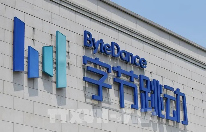Biểu tượng ByteDance tại trụ sở ở Bắc Kinh, Trung Quốc. Ảnh: TTXVN