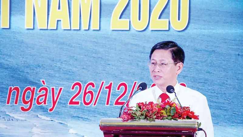Ông Lê Ngọc Khánh, Phó Chủ tịch UBND tỉnh, Chủ tịch Hội đồng giám sát XSKT tỉnh BR-VT phát biểu chỉ đạo tại hội nghị