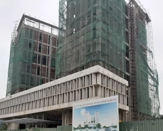  Công trình trụ sở Sở Tài chính Nghệ An, nơi xảy ra vụ tai nạn lao động làm nhiều người bị thương