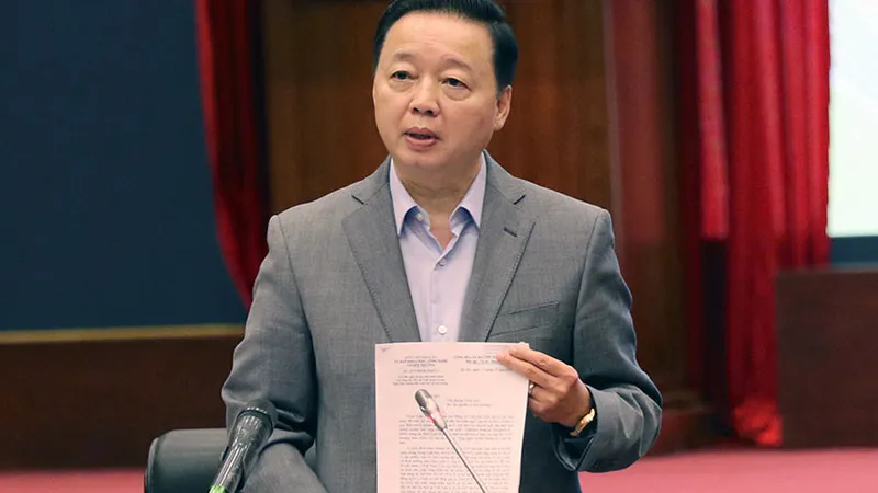 Bộ trưởng Bộ TN-MT Trần Hồng Hà chủ trì cuộc họp với một số hội, hiệp hội doanh nghiệp (DN) về dự thảo nghị định quy định chi tiết một số điều của Luật Bảo vệ môi trường. Nguồn: VIETNAMNET 