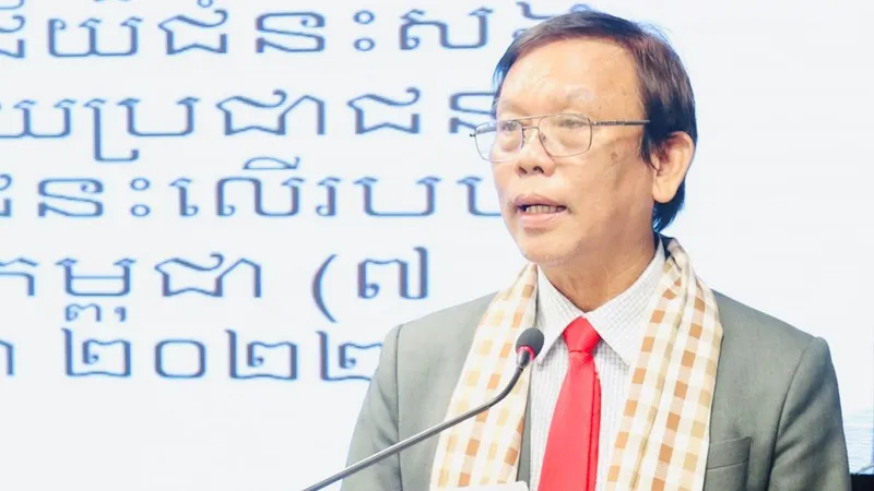 Phó Chủ tịch Thường trực Hội Hữu nghị Việt Nam - Campuchia TPHCM Nguyễn Văn Triệu phát biểu tại lễ kỷ niệm. Nguồn: THANHUYTPHCM