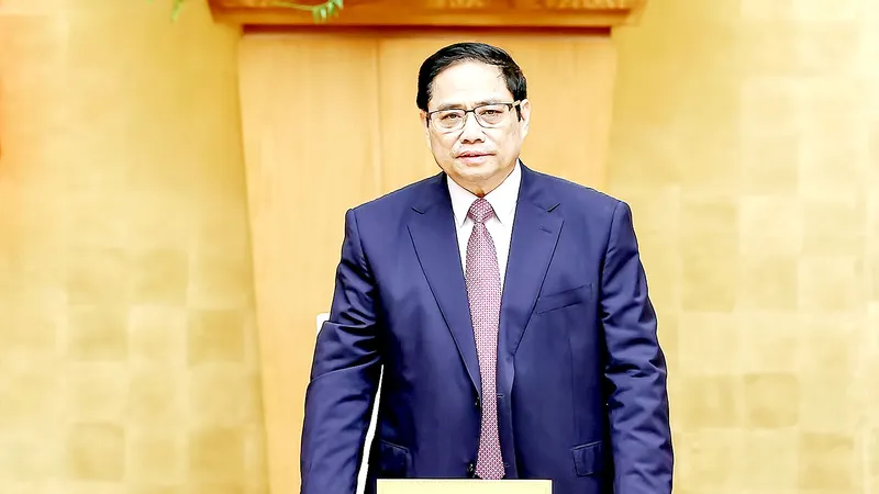 Thủ tướng Phạm Minh Chính kết luận phiên họp Chính phủ chuyên đề pháp luật, xem xét cho ý kiến về các dự án luật và dự thảo nghị quyết của Quốc hội. Ảnh: VIẾT CHUNG